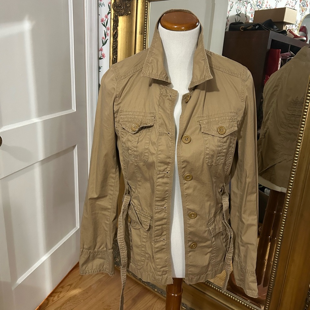 J. Crew Tan Utility Jacket Lightweight Cotton Blend